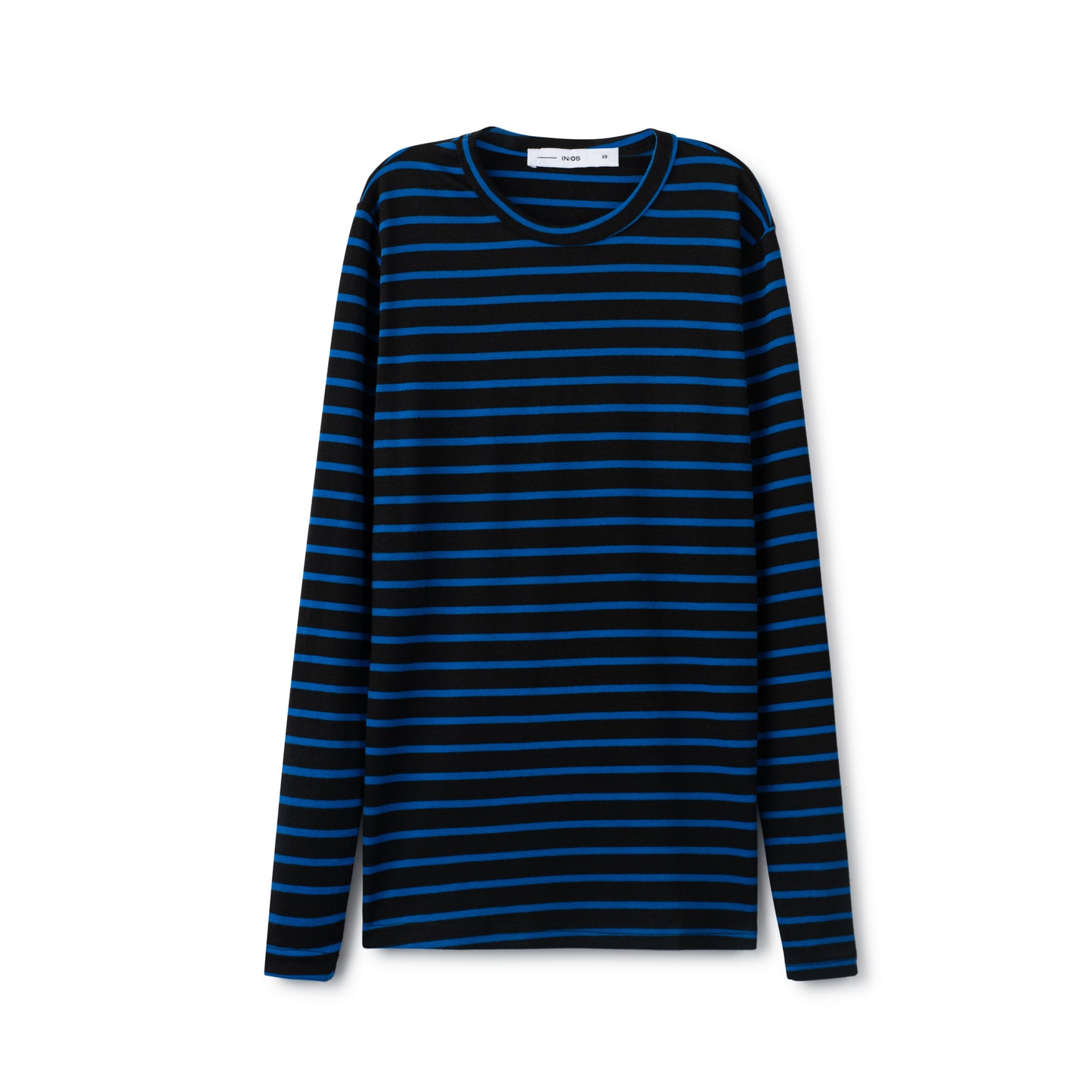 Signature Smooth Tee IN: Black Deep Blue Stripe