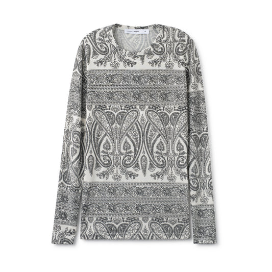 Signature Smooth Tee IN: White Paisley Print