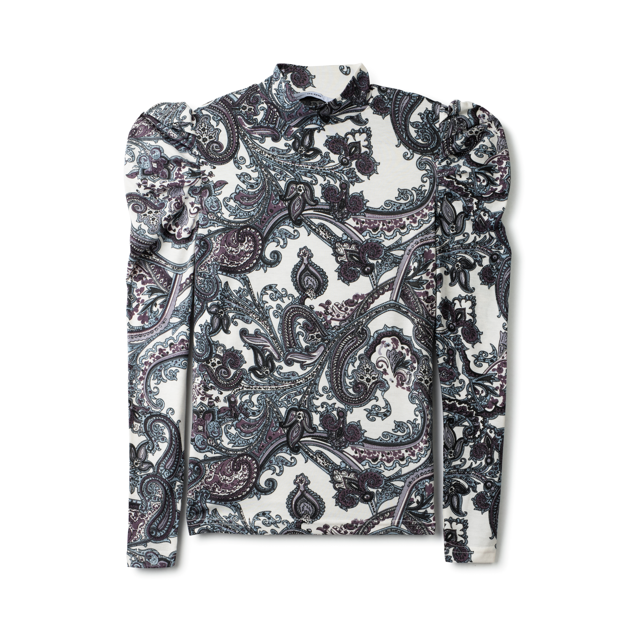 Mock Neck Top IN: Paisley