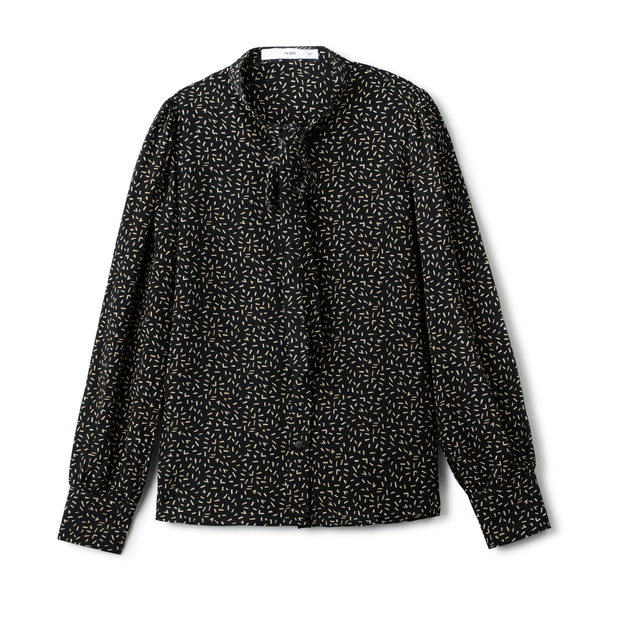 Silk Tie Blouse IN: Black Print