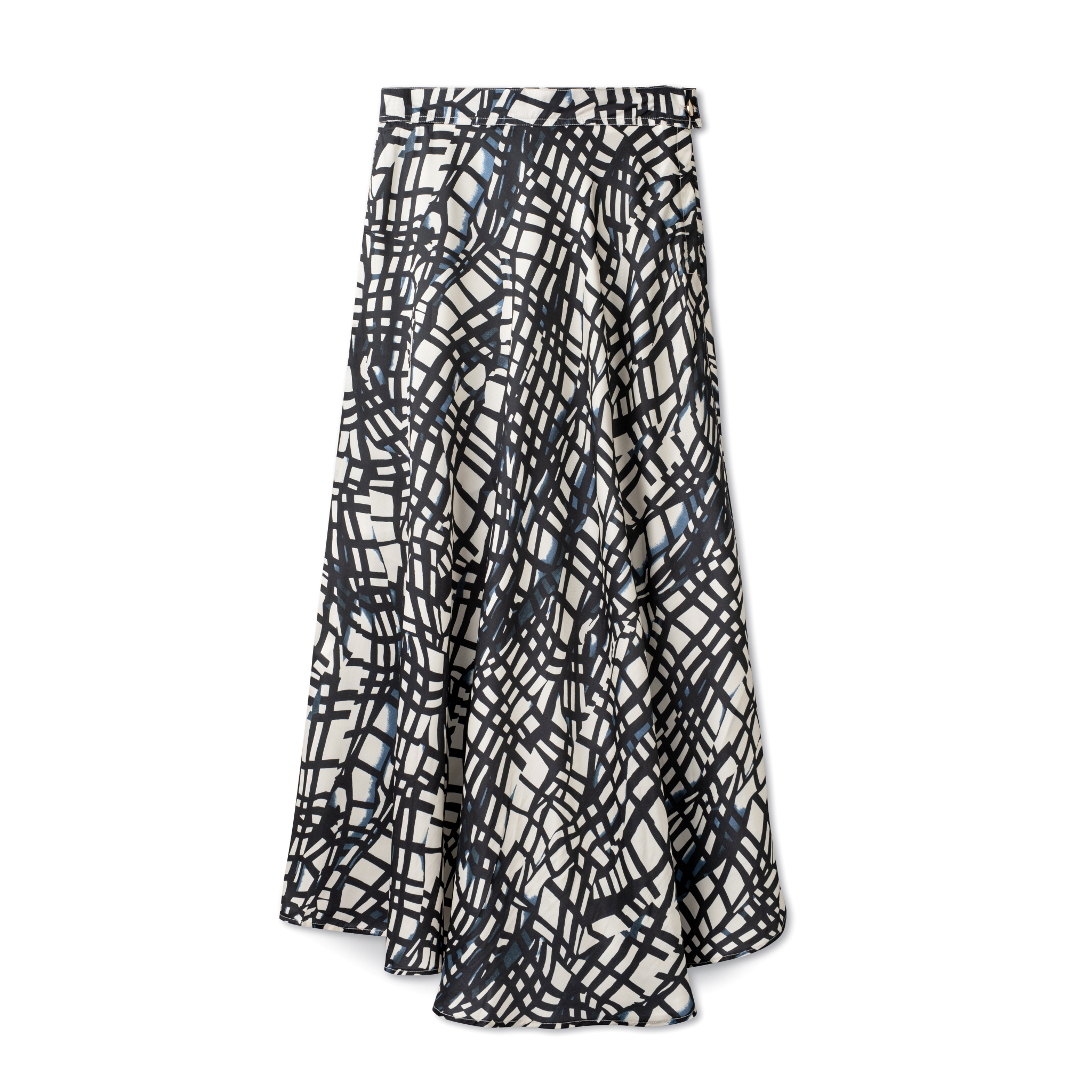 Signature Circle Skirt IN: Black Print Silk