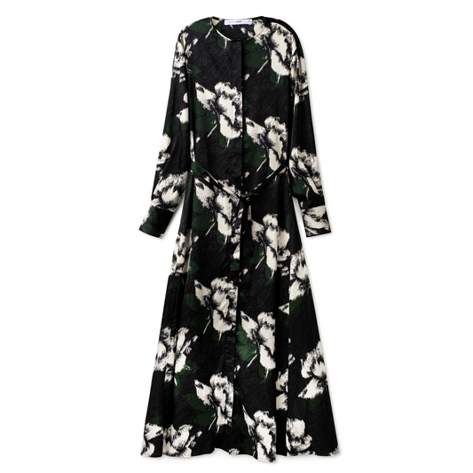 Signature Maxi Dress IN: Black Green Floral