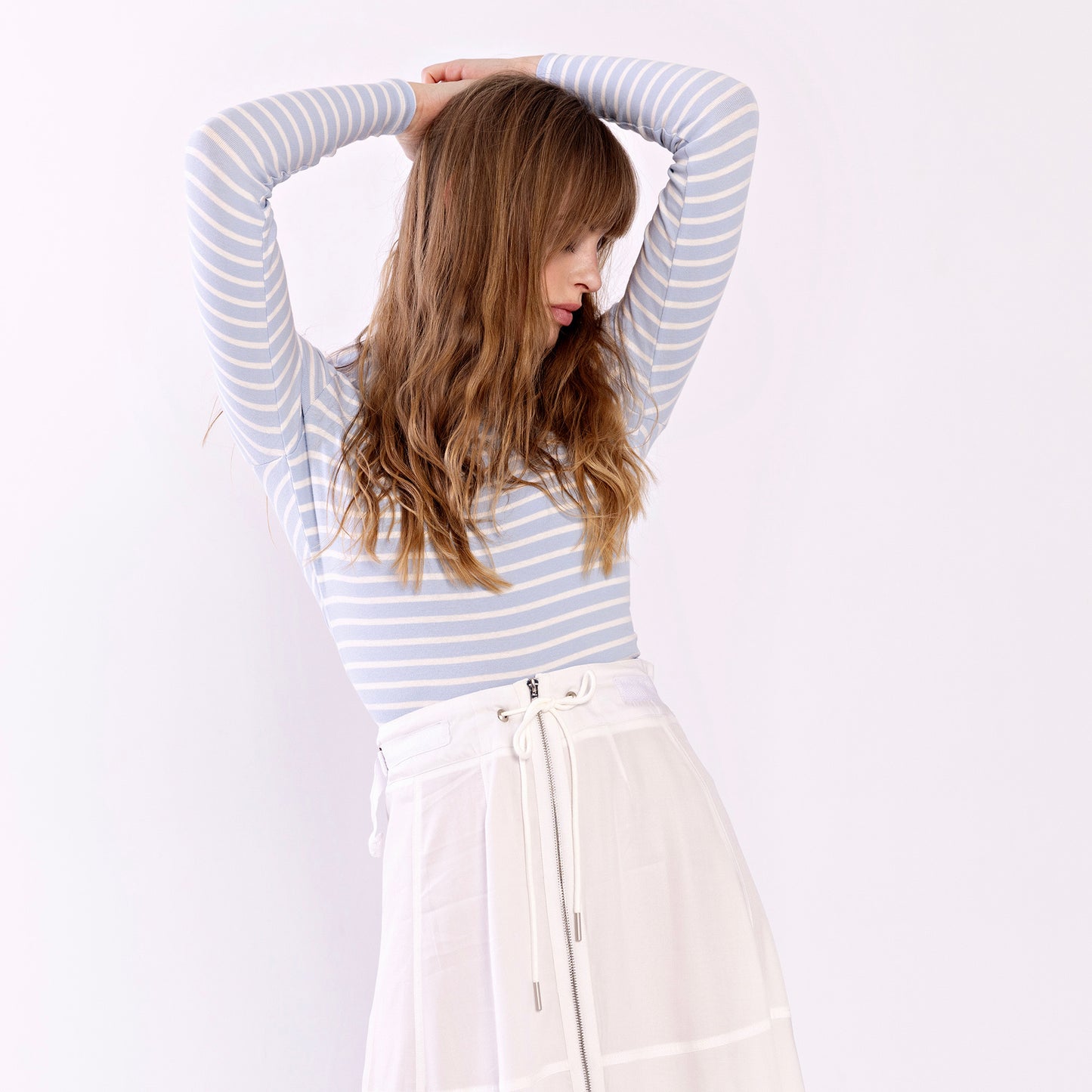 Signature Smooth Tee IN: Blue Stripe