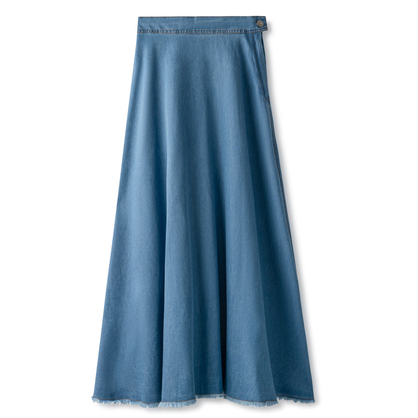 Refined Fringe Skirt IN: Light Denim