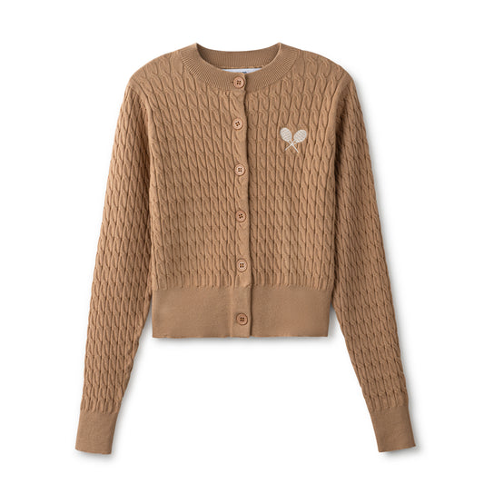 Sport Cable Knit Cardigan IN: Beige