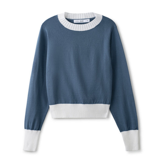 Colorblock Summer Sweater IN: Slate Blue White