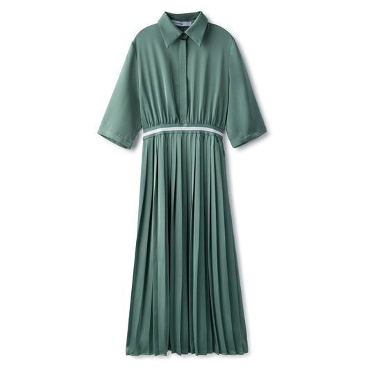Stripe Pleated Dress IN: Sage