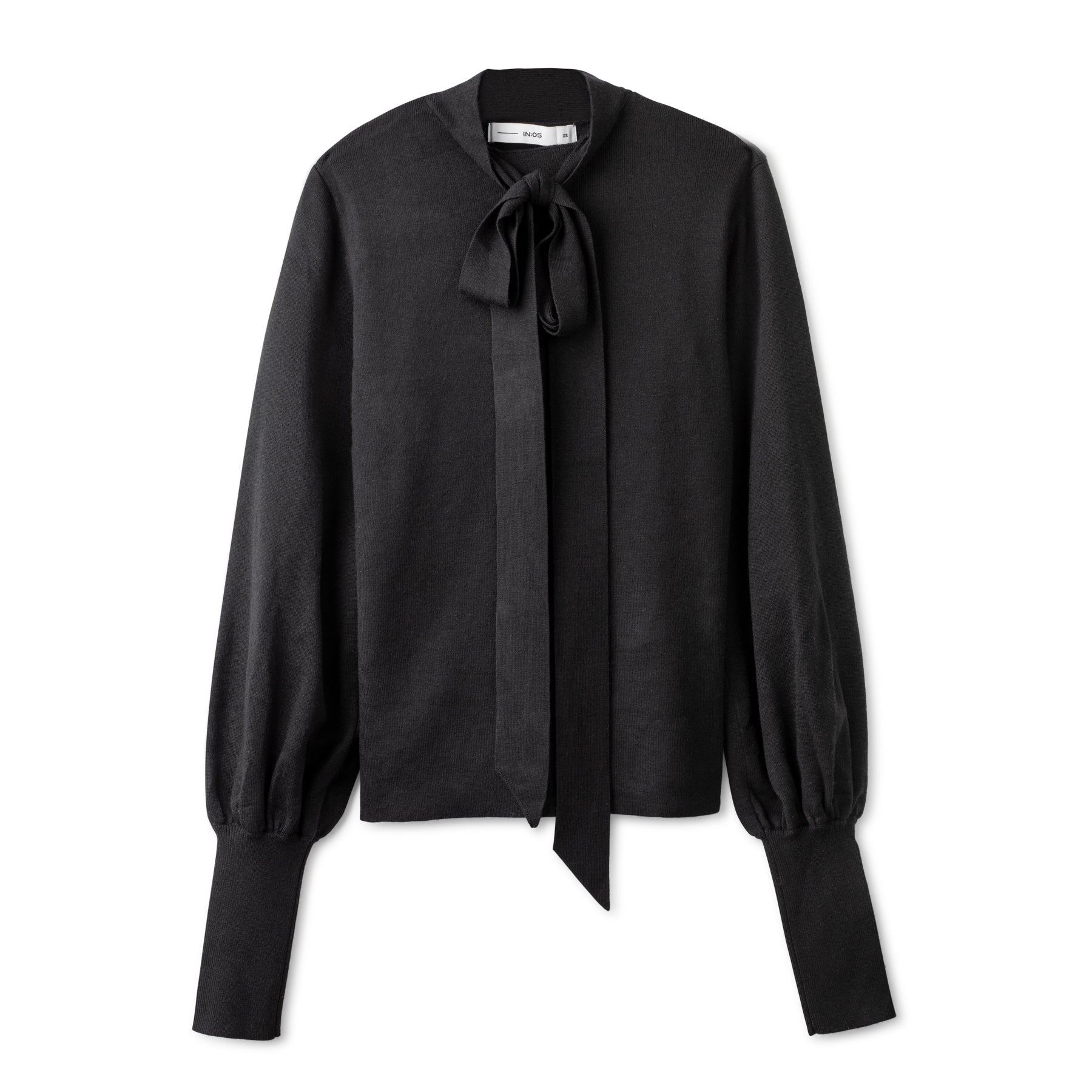 Tie Neck Sweater IN: Black