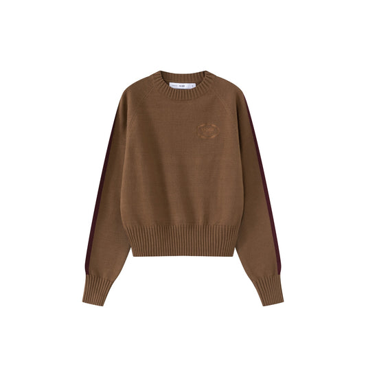 Arm Stripe Sweater IN:Mocha Burgundy