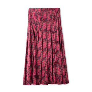 Silk Pleated Skirt In: Plum