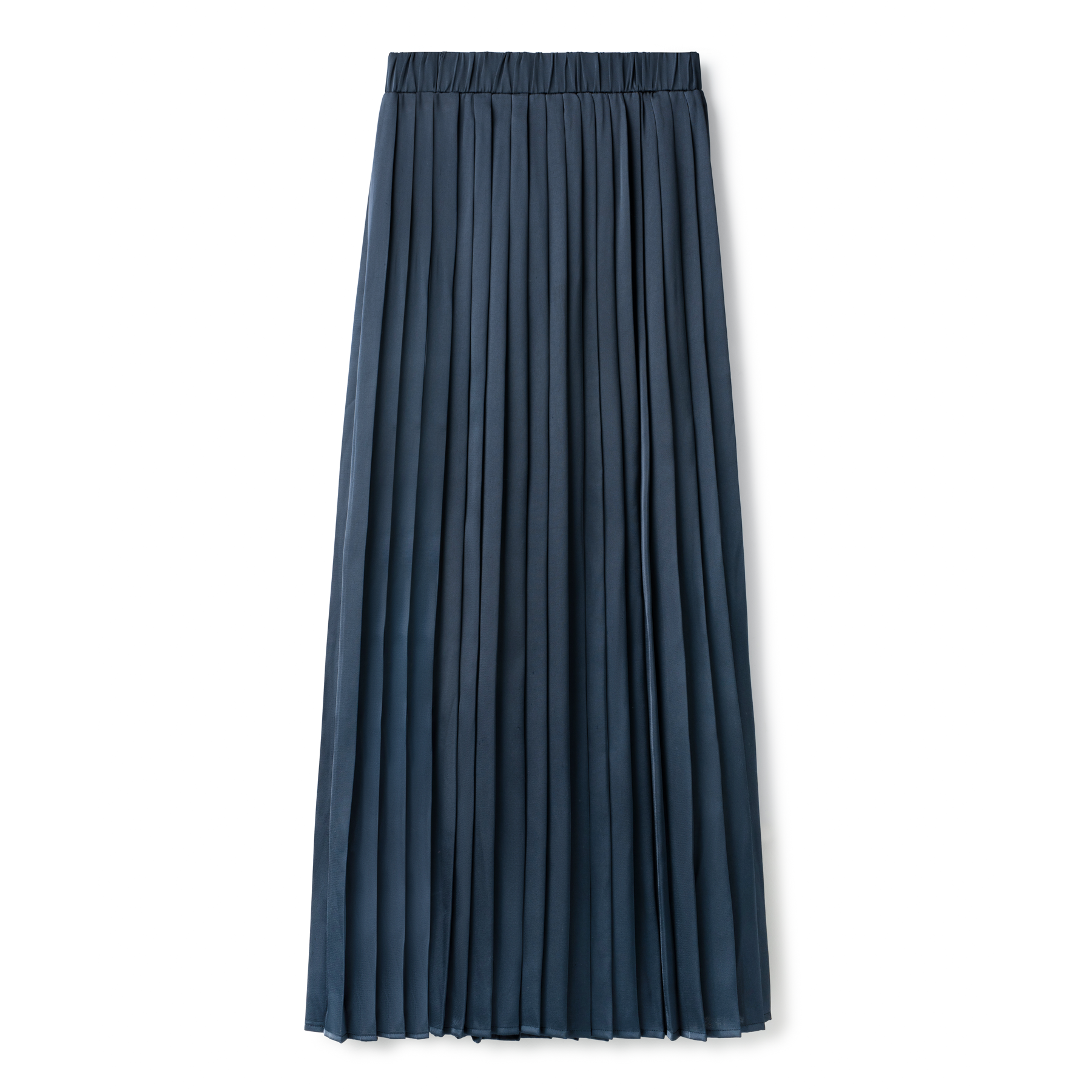 Silk Pleated Skirt  IN: Navy