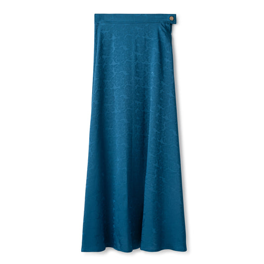 Basic Circle Skirt In: Blue Floral Tone