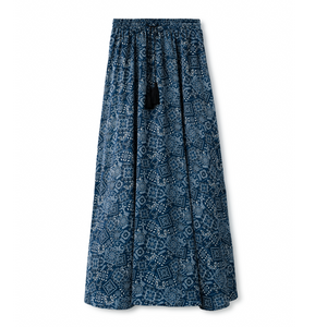 Elastic Waist Printed Skirt IN: Bandana