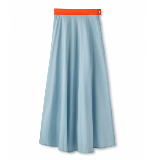 Signature Summer Color Block Circle Midi Skirt IN: Light Blue