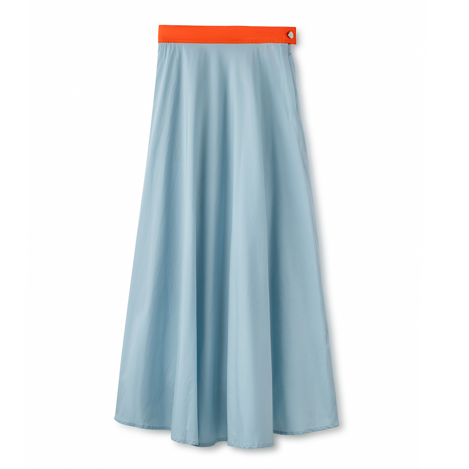 Signature Summer Color Block Circle Midi Skirt IN: Light Blue