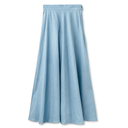 Signature Summer Denim Circle Midi Skirt   IN: Light Denim