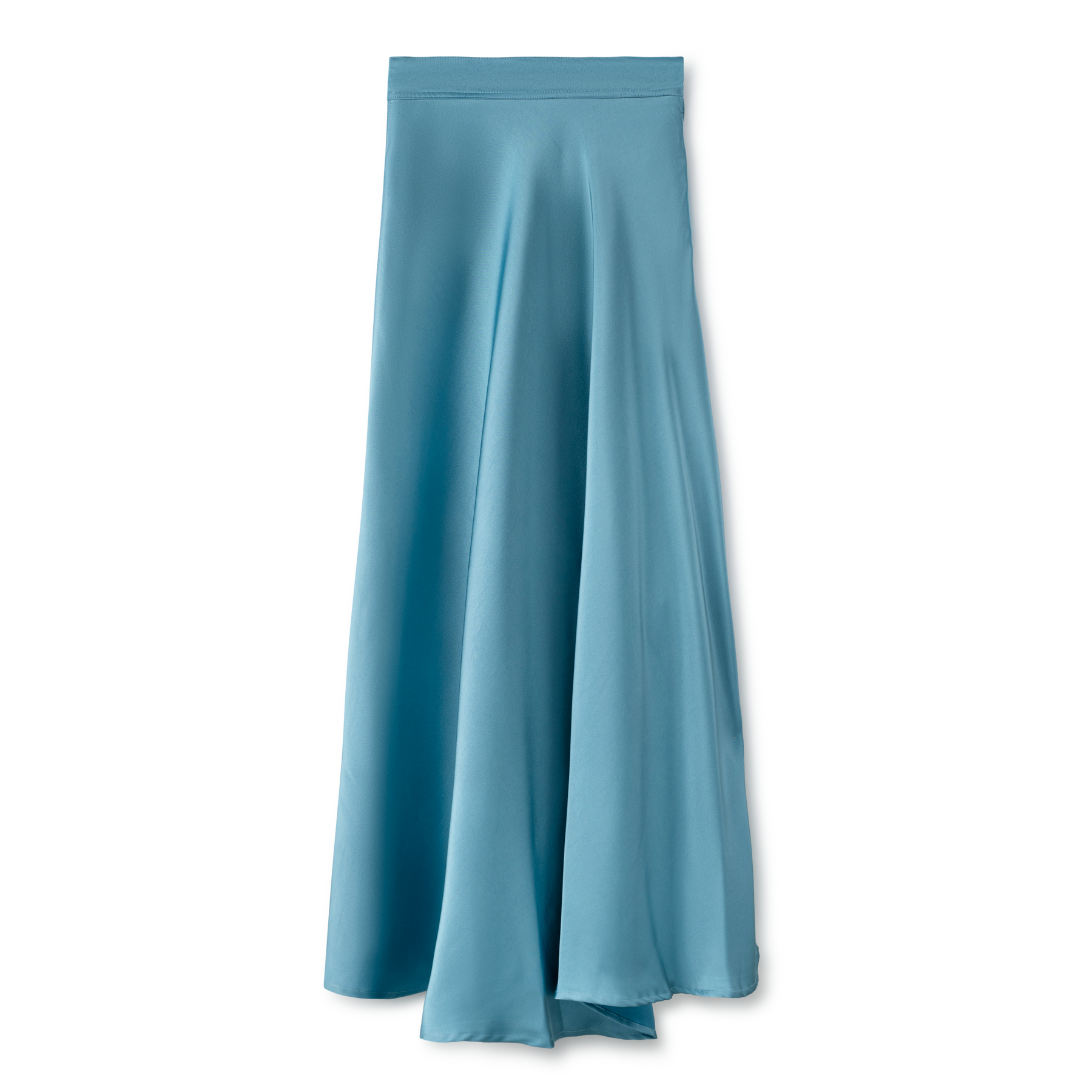 Signature Summer Silk Circle Midi Skirt IN: Blue