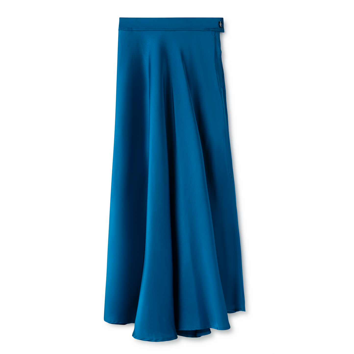 Signature Summer Silk Circle Midi Skirt IN: Deep Blue Teal