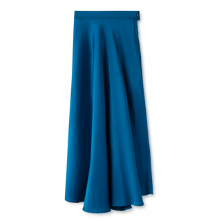 Signature Summer Silk Circle Midi Skirt IN: Deep Blue Teal