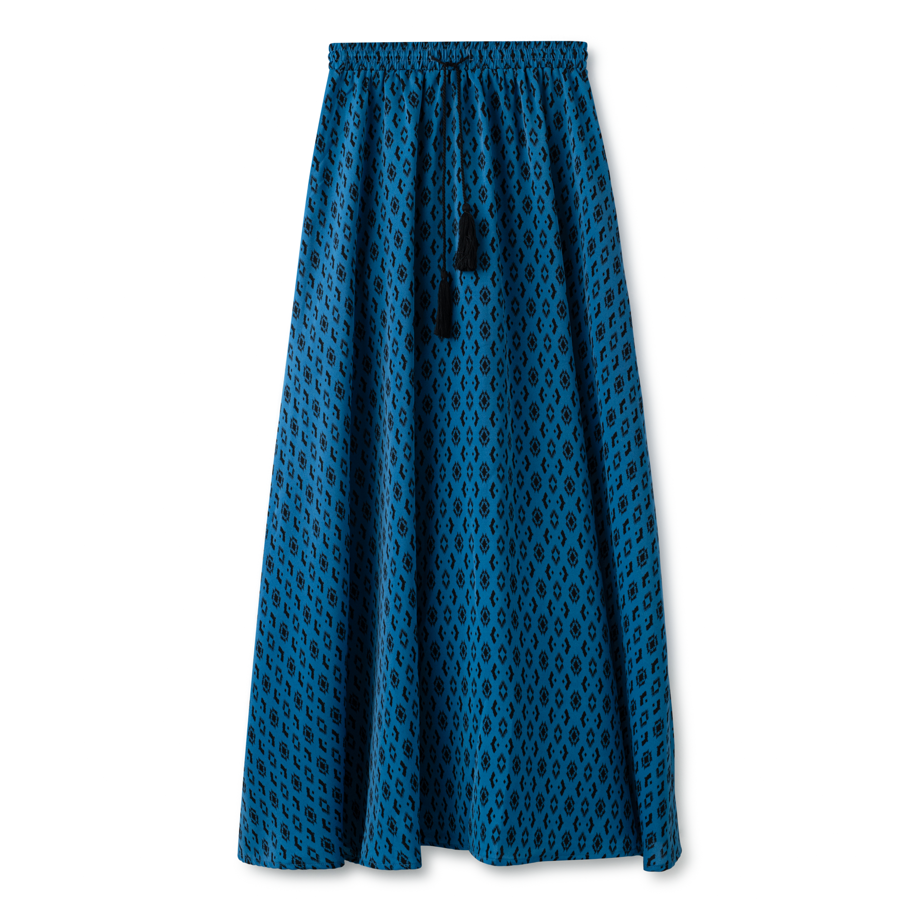 Elastic Waist Printed Skirt IN: Blue