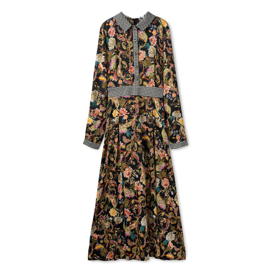 Silk Floral Printed Dress In: Multi