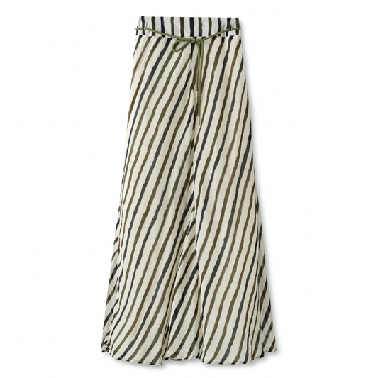 String Belt Skirt  IN: Olive Stripe