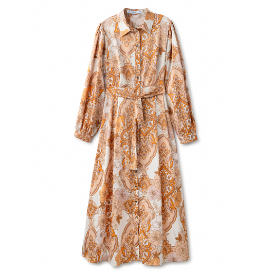 Inspired Shirt Dress IN: Natural Print