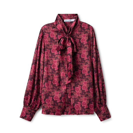 Tie Silk Blouse  In: Plum