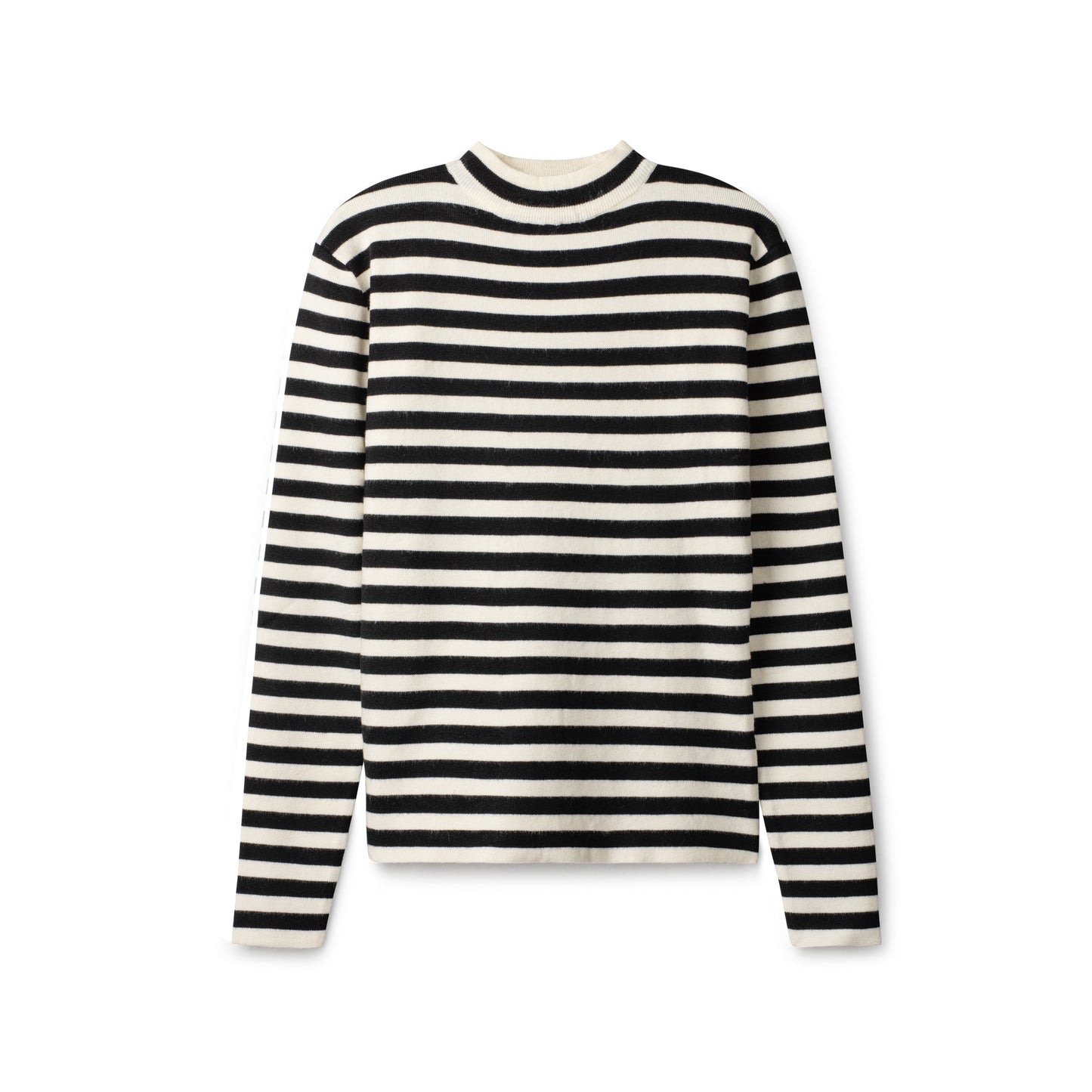 Striped Knit Turtleneck IN: Ivory/Black