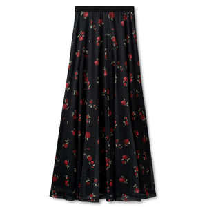 Mesh Set A-Line Skirt IN: Black Rose