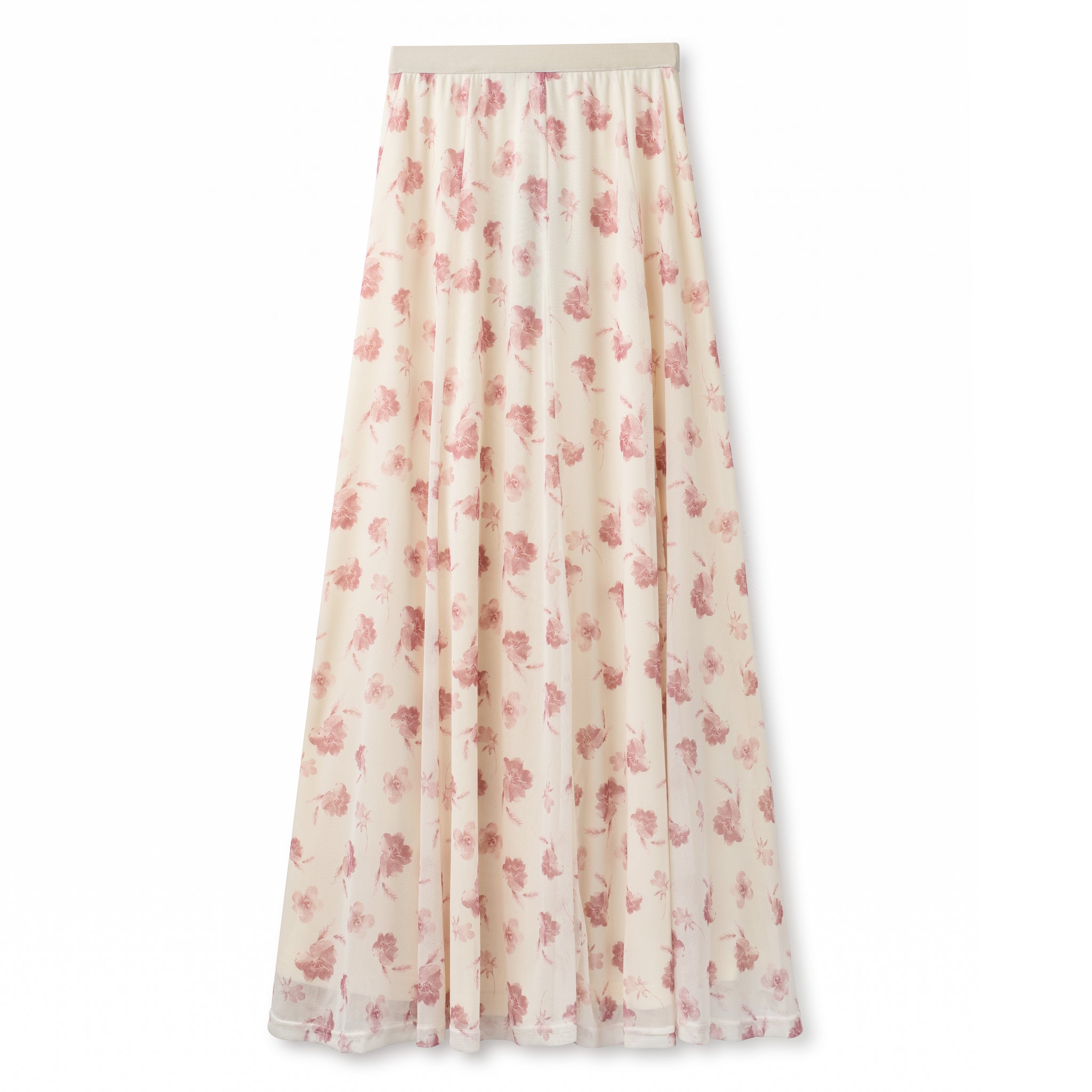Mesh Set Pleated Skirt IN: Pink Floral