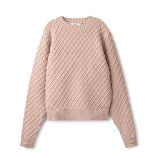 Diamond Knit Sweater In: Blush