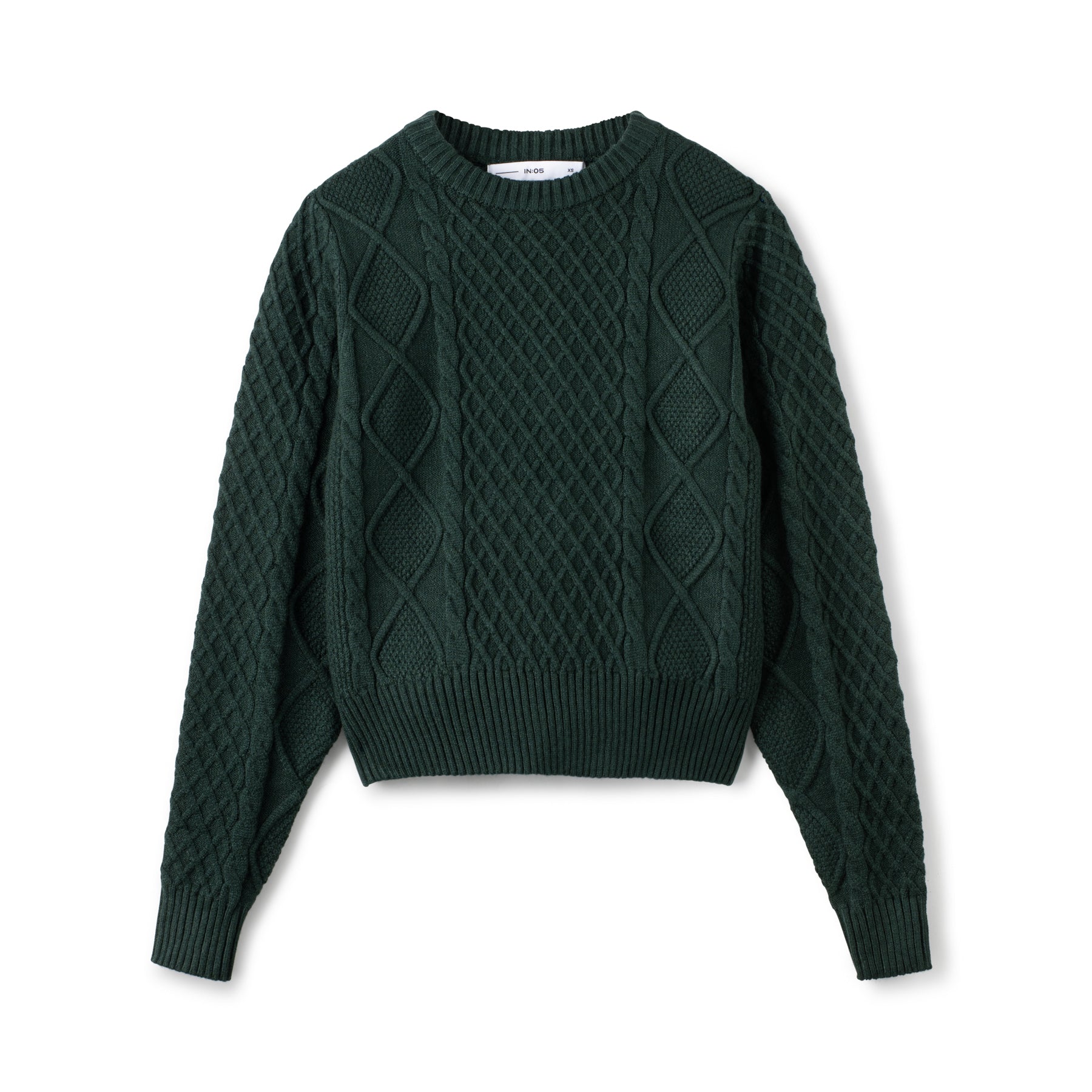 Lux Cable Knit Sweater In: Hunter Green