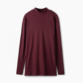 Modal Mockneck Tee IN: Burgundy