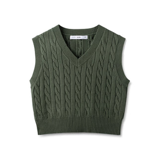 Vest Cable Knit In: Sage