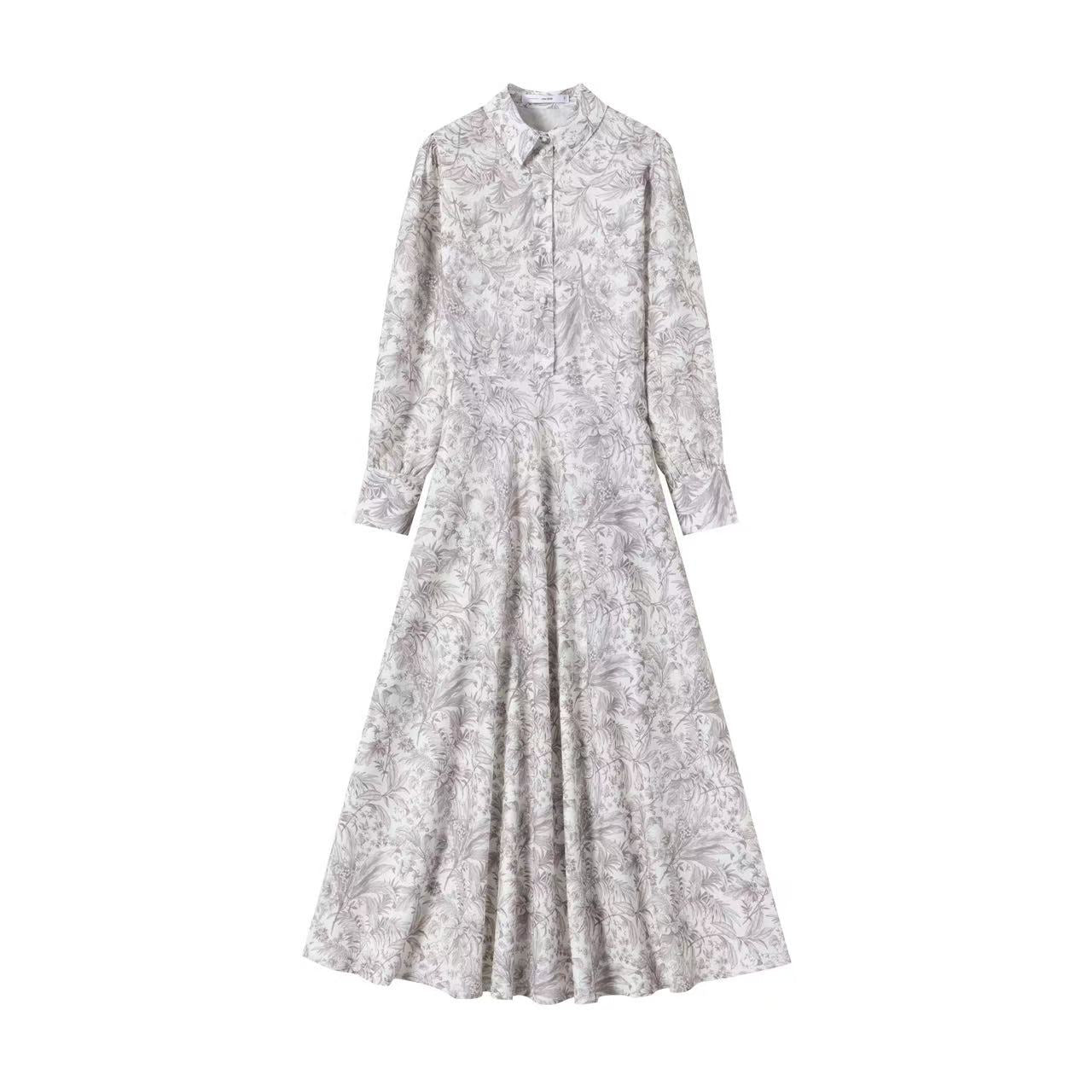 Perfect Collar Dress IN:Taupe Floral