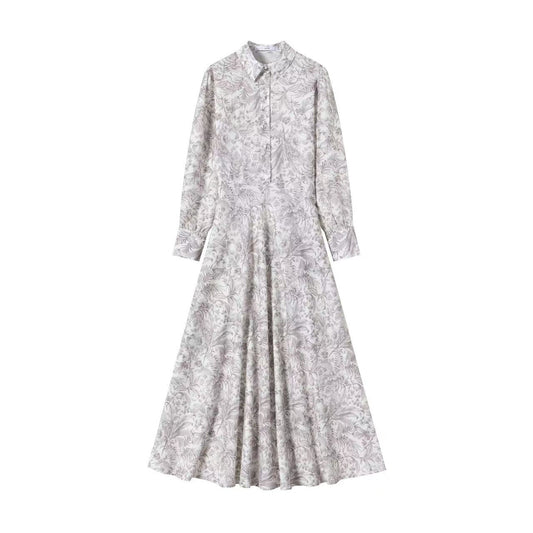 Perfect Collar Dress IN:Taupe Floral