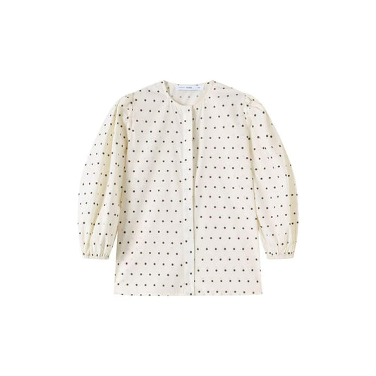 Puff Sleeve Shirt IN:Brown Dot