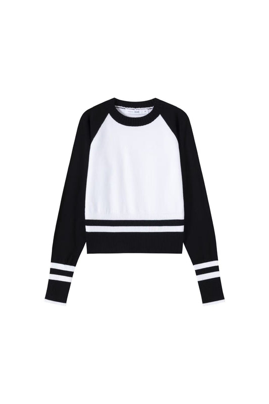 Varsity Crew Sweater IN:Black White