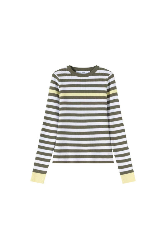 Knit Sweater IN:Olive Stripe