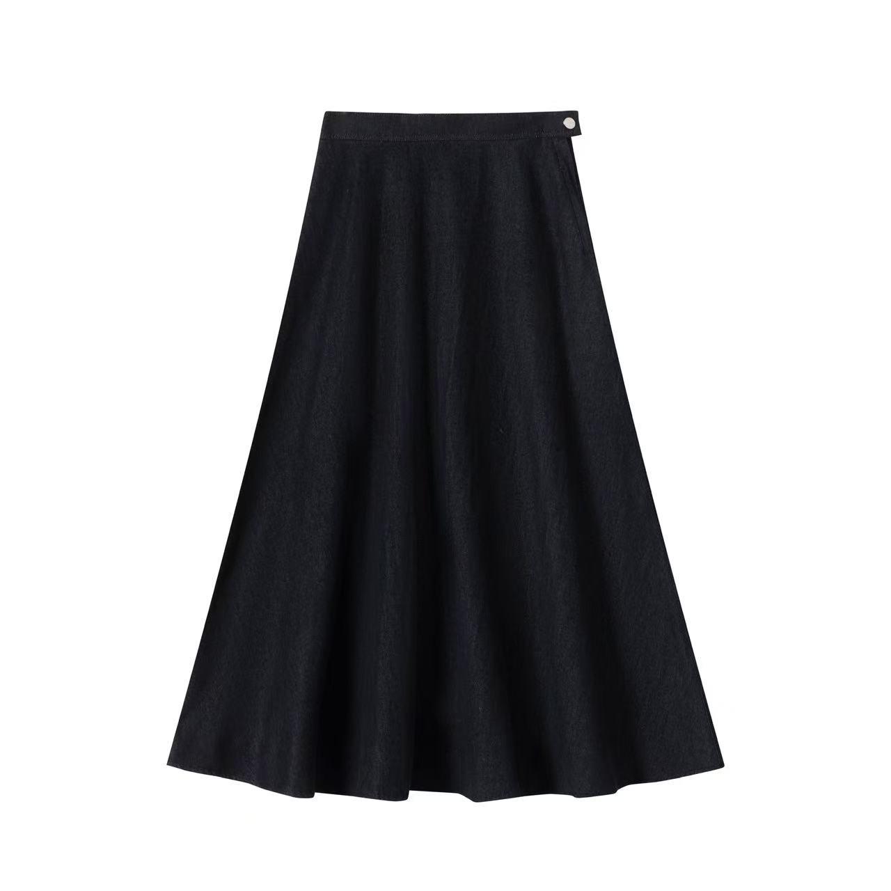 Summer Circle Skirt IN:Black Denim