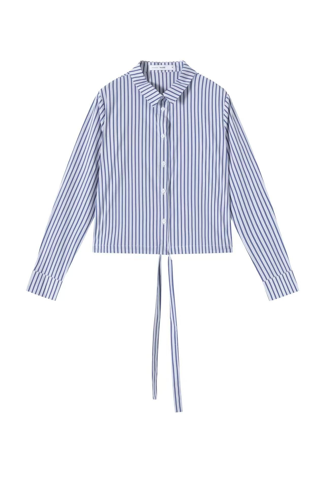 Signature Drawstring Shirt IN:Stripe Blue