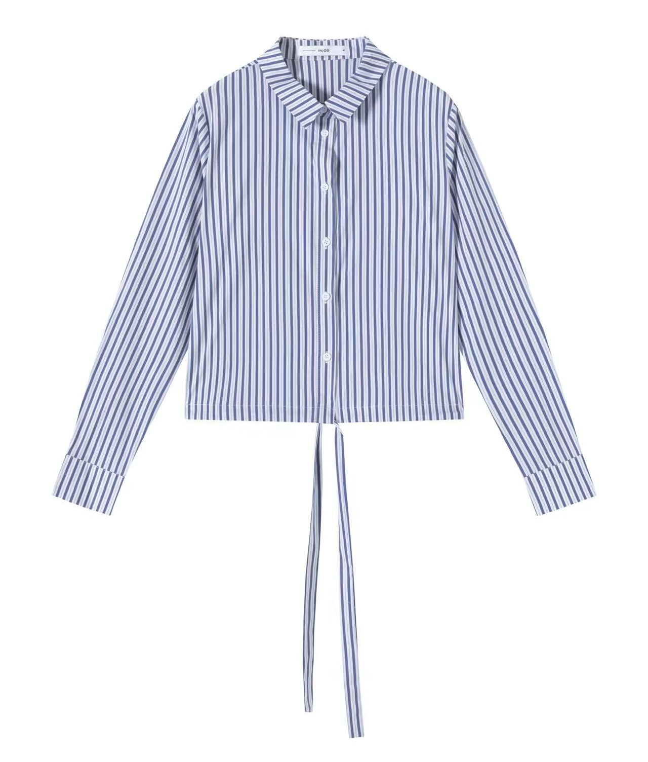 Signature Drawstring Shirt IN:Stripe Blue
