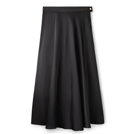 Signature Silk Circle Skirt IN: Black