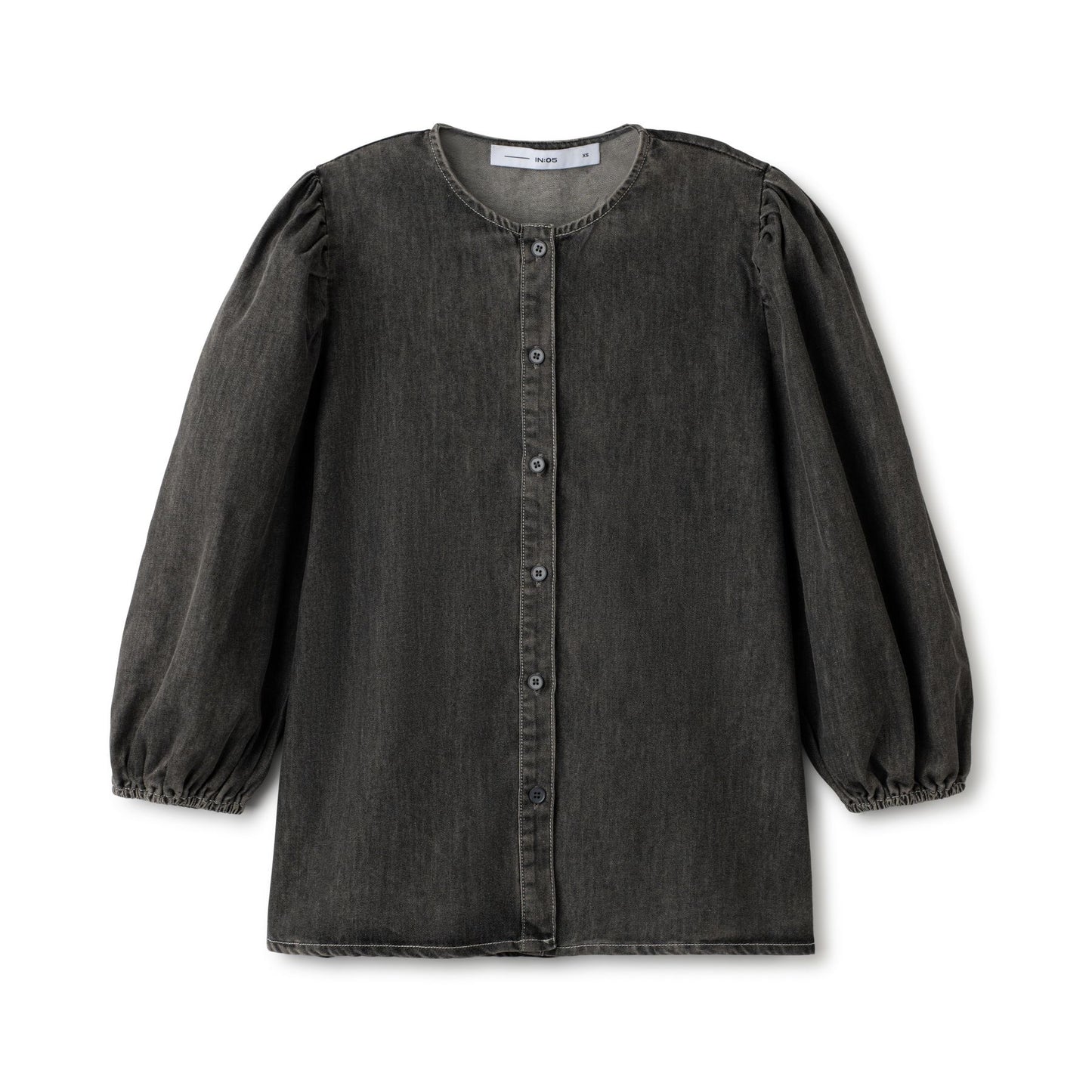 Puff Sleeve Shirt IN: Grey Denim