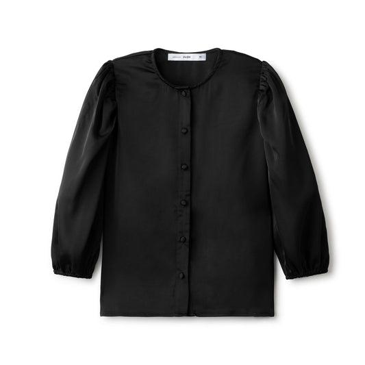 Puff Sleeve Shirt IN: Black Silk