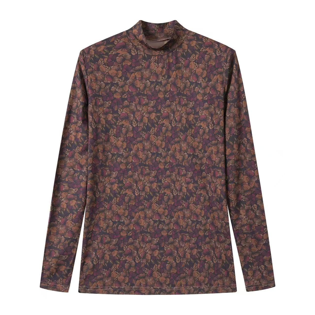 Print Mockneck IN: Fall Floral