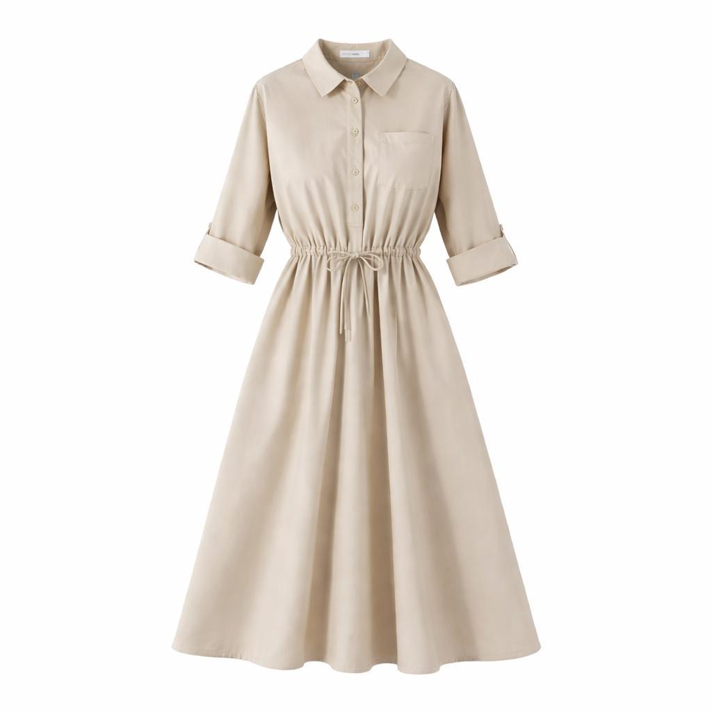 Lifestyle Shirt Dress In:Tan