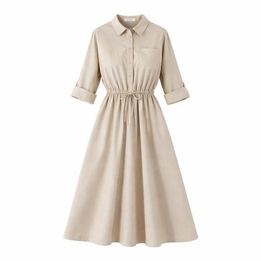 Lifestyle Shirt Dress In:Tan