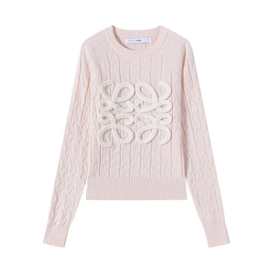 Designer Inspired Sweater IN:Pink Cable